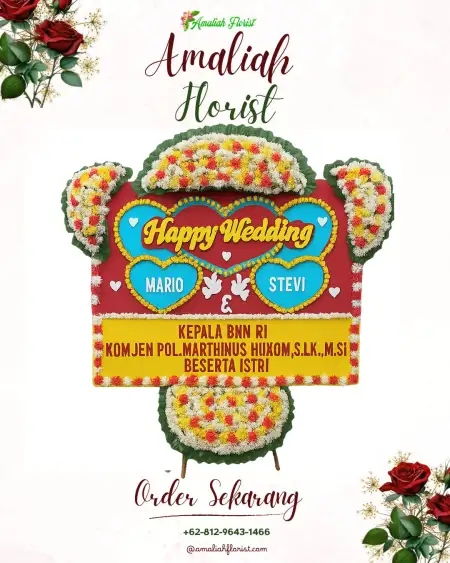 Papan Bunga Pernikahan Air Mayam